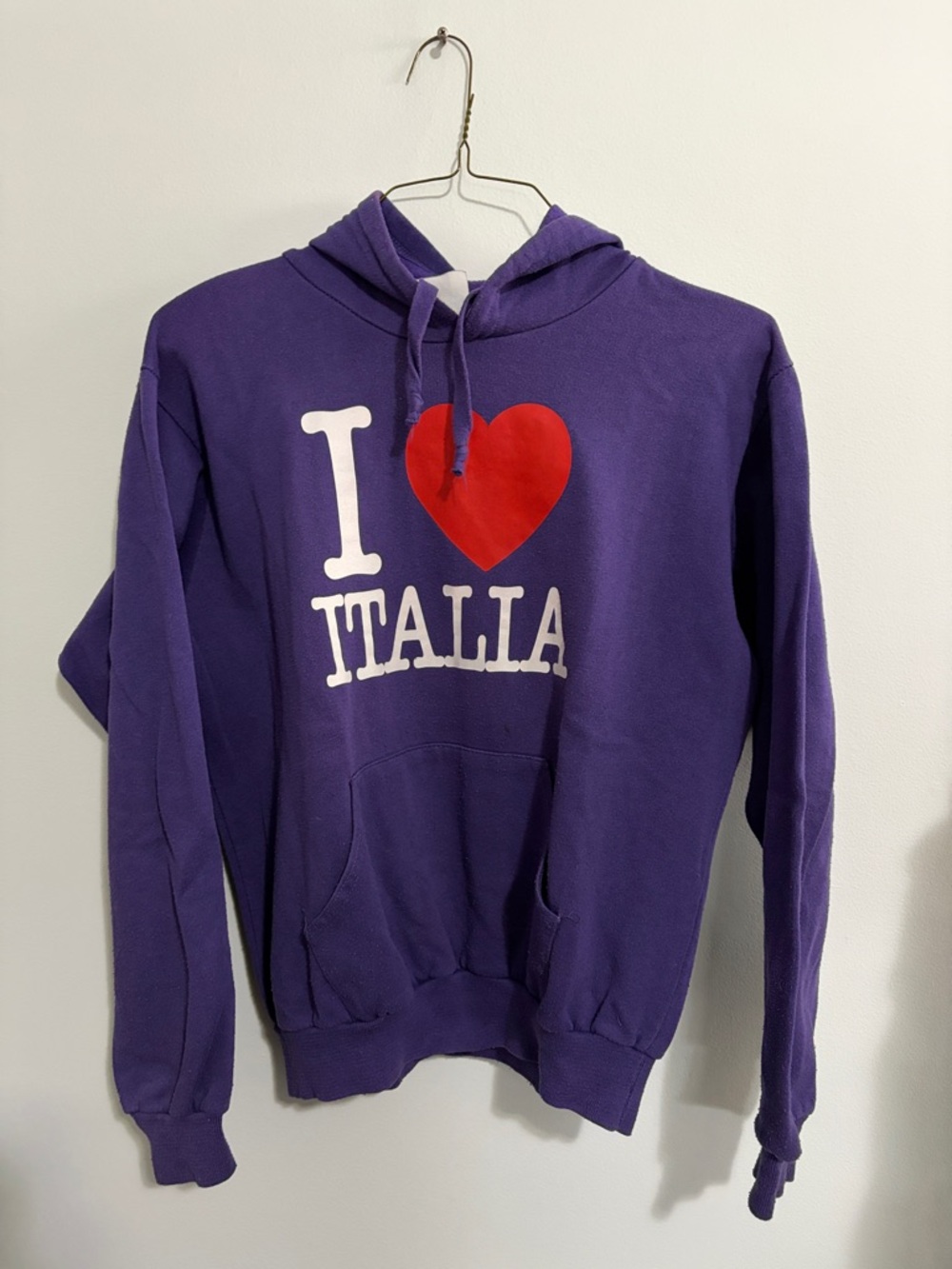 Purple 'I ♥ ITALIA' Graphic Hoodie